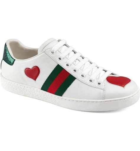 gucci sneakers heart women|Gucci ace tiger sneakers.